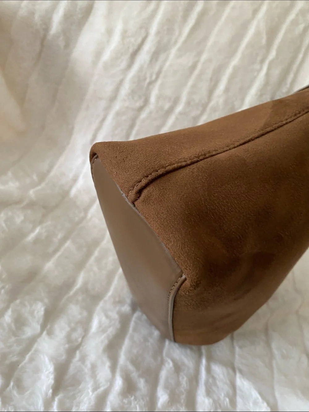 Badgley Mischka New York Brown Microsuede Hobo Shoulder Bag
